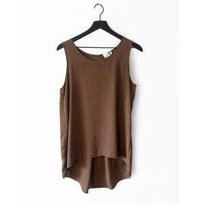 Everleigh Brown Sleeveless High Low Blouse Top Women’s Medium